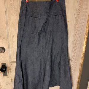 Great long black jean skirt!